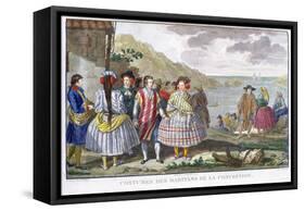 Costumes Des Habitants de La Conception, 18th Century-Gaspard Duche de Vancy-Framed Stretched Canvas