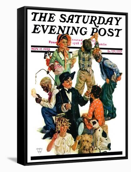 "Costumes for Play," Saturday Evening Post Cover, November 17, 1928-Eugene Iverd-Framed Stretched Canvas