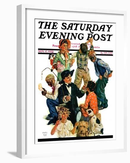 "Costumes for Play," Saturday Evening Post Cover, November 17, 1928-Eugene Iverd-Framed Giclee Print