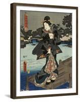 Costumes in Five Different Colors - Black (Kuro)-Utagawa Kunisada (Toyokuni III)-Framed Art Print