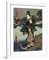 Costumes in Five Different Colors - Black (Kuro)-Utagawa Kunisada (Toyokuni III)-Framed Art Print