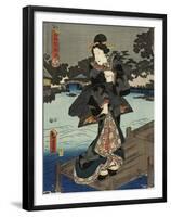 Costumes in Five Different Colors - Black (Kuro)-Utagawa Kunisada (Toyokuni III)-Framed Art Print