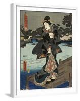 Costumes in Five Different Colors - Black (Kuro)-Utagawa Kunisada (Toyokuni III)-Framed Art Print