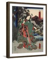 Costumes in Five Different Colors - Green (Ao)-Utagawa Kunisada (Toyokuni III)-Framed Art Print