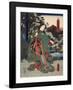 Costumes in Five Different Colors - Green (Ao)-Utagawa Kunisada (Toyokuni III)-Framed Art Print