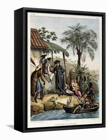 Costumes of Bahia, from 'Picturesque Voyage to Brazil', Published, 1835-Johann Moritz Rugendas-Framed Stretched Canvas