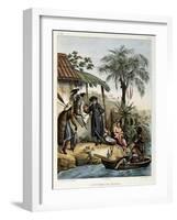 Costumes of Bahia, from 'Picturesque Voyage to Brazil', Published, 1835-Johann Moritz Rugendas-Framed Giclee Print