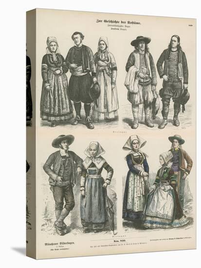 Costumes of Brittany, Late 19th Century-null-Stretched Canvas
