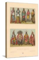 Costumes of Native America-null-Stretched Canvas