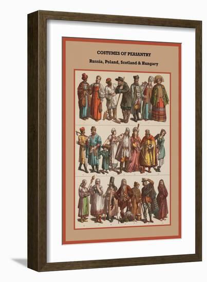 Costumes of Peasantry Russia, Poland, Scotland and Hungary-Friedrich Hottenroth-Framed Art Print