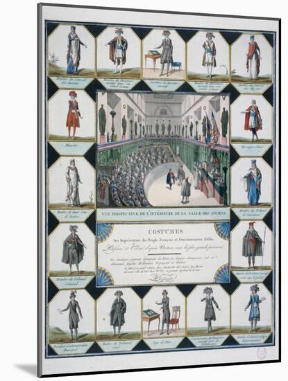 Costumes of the Representatives of the French People and Civil Servants, 1795-null-Mounted Giclee Print