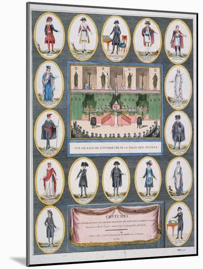 Costumes of the Representatives of the French People and Civil Servants, 1795-null-Mounted Giclee Print