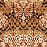 Patchwork Ethnic Bohemian Arabesque Pattern Print. Seamless Zigzag Geometric Ornament Abstract Back-Cosveta-Stretched Canvas