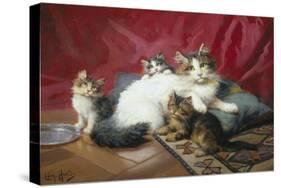 Cosy Family-Leon Charles Huber-Stretched Canvas