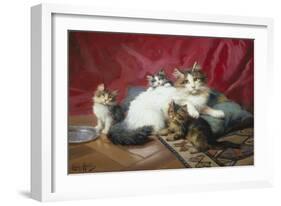 Cosy Family-Leon Charles Huber-Framed Giclee Print