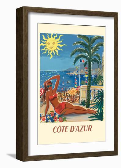 Cote d’Azur - France - The French Riveria-Hervé Baille-Framed Art Print