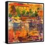 Cote d'Azur Reflections-Peter Graham-Framed Stretched Canvas