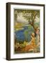 Cote D'azur Travel Poster by David Dellepiane-null-Framed Giclee Print