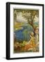 Cote D'azur Travel Poster by David Dellepiane-null-Framed Giclee Print