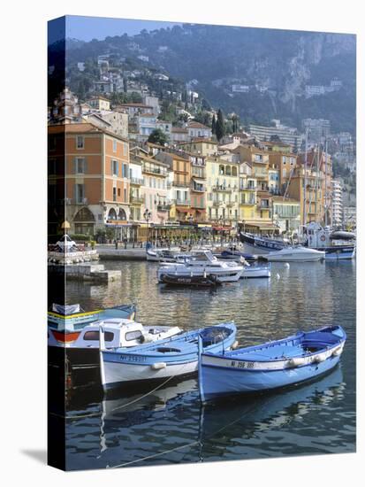 Cote D'Azur, Villefranche-Sur-Mer, View on Town and Port-Marcel Malherbe-Stretched Canvas