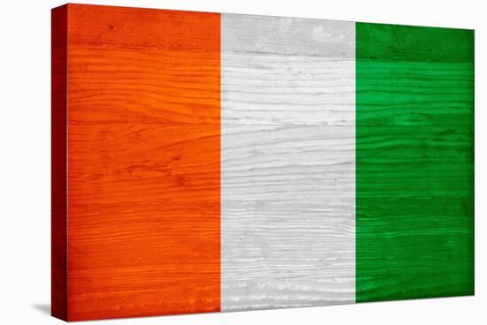 Cote D'Ivoire Flag Design with Wood Patterning - Flags of the World Series-Philippe Hugonnard-Stretched Canvas