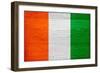 Cote D'Ivoire Flag Design with Wood Patterning - Flags of the World Series-Philippe Hugonnard-Framed Premium Giclee Print