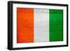 Cote D'Ivoire Flag Design with Wood Patterning - Flags of the World Series-Philippe Hugonnard-Framed Premium Giclee Print