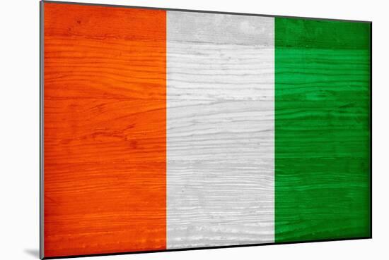 Cote D'Ivoire Flag Design with Wood Patterning - Flags of the World Series-Philippe Hugonnard-Mounted Premium Giclee Print