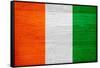 Cote D'Ivoire Flag Design with Wood Patterning - Flags of the World Series-Philippe Hugonnard-Framed Stretched Canvas