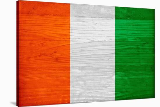 Cote D'Ivoire Flag Design with Wood Patterning - Flags of the World Series-Philippe Hugonnard-Stretched Canvas