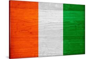 Cote D'Ivoire Flag Design with Wood Patterning - Flags of the World Series-Philippe Hugonnard-Stretched Canvas