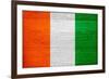 Cote D'Ivoire Flag Design with Wood Patterning - Flags of the World Series-Philippe Hugonnard-Framed Art Print