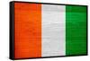 Cote D'Ivoire Flag Design with Wood Patterning - Flags of the World Series-Philippe Hugonnard-Framed Stretched Canvas