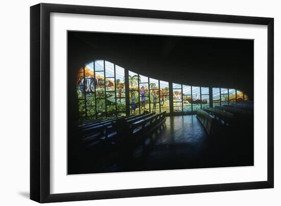 Cote D'Ivoire, Lagunes Region, Abidjan, Saint Paul's Cathedral, Stained Glass Window-null-Framed Giclee Print