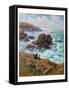 Côte De Clohars, Finistère, 1908 (Oil on Canvas)-Henry Moret-Framed Stretched Canvas