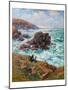Côte De Clohars, Finistère, 1908 (Oil on Canvas)-Henry Moret-Mounted Giclee Print