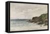 Côte rocheuse au bord de la mer-Emile Vernier-Framed Stretched Canvas