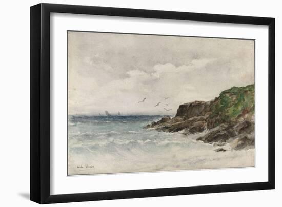 Côte rocheuse au bord de la mer-Emile Vernier-Framed Giclee Print