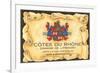 Cotes du Rhone Label-null-Framed Premium Giclee Print