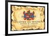 Cotes du Rhone Label-null-Framed Premium Giclee Print