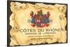 Cotes du Rhone Label-null-Stretched Canvas