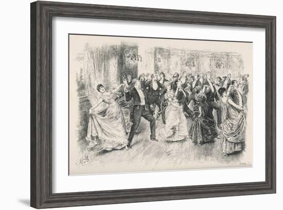Cotillion Dancing in a Fashionable London Ballroom-Frederick Barnard-Framed Art Print