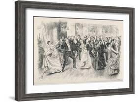 Cotillion Dancing in a Fashionable London Ballroom-Frederick Barnard-Framed Art Print