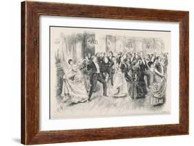 Cotillion Dancing in a Fashionable London Ballroom-Frederick Barnard-Framed Art Print