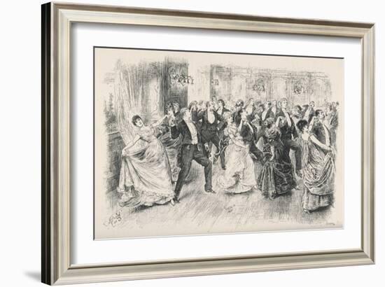 Cotillion Dancing in a Fashionable London Ballroom-Frederick Barnard-Framed Art Print