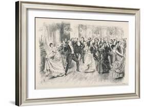 Cotillion Dancing in a Fashionable London Ballroom-Frederick Barnard-Framed Art Print