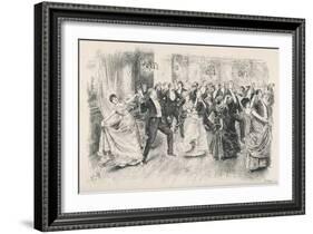 Cotillion Dancing in a Fashionable London Ballroom-Frederick Barnard-Framed Art Print