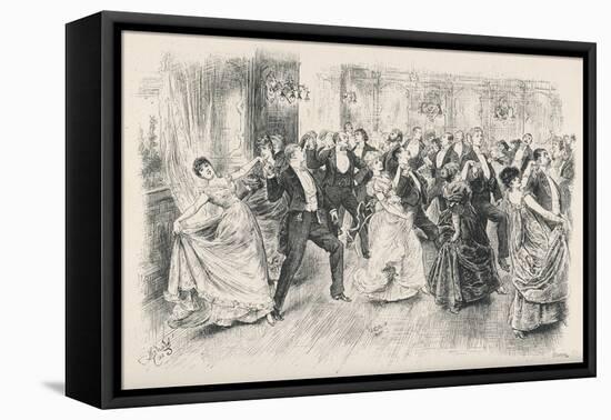 Cotillion Dancing in a Fashionable London Ballroom-Frederick Barnard-Framed Stretched Canvas