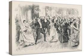 Cotillion Dancing in a Fashionable London Ballroom-Frederick Barnard-Stretched Canvas