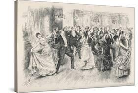 Cotillion Dancing in a Fashionable London Ballroom-Frederick Barnard-Stretched Canvas